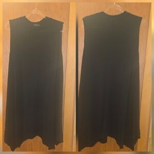 Moa&moa large rayon blend black acemetrical flowy soft dress